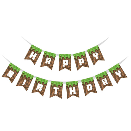 Happy Birthday Banner - Minecraft