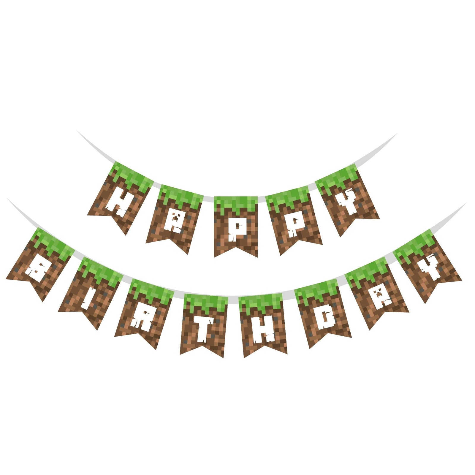 Happy Birthday Banner - Minecraft – PartyDecor Mall happy-birthday-banner-minecraft-partydecor-mall