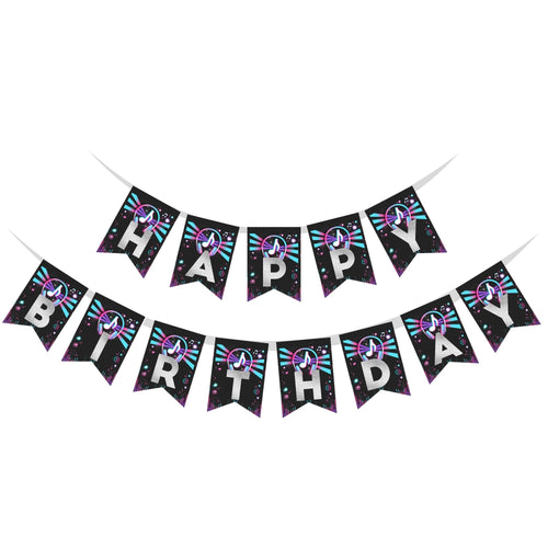 Load image into Gallery viewer, Music Theme Birthday Party Decorations - Banner,&amp; Dangler (6 Inches/250 GSM Cardstock/Mixcolour/19Pcs)
