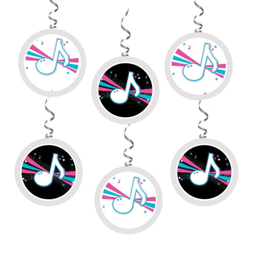 Load image into Gallery viewer, Music Theme Hanging Danglers - Set of 6, Double-Sided Prints, 6 Inches Each with Hanging Ribbon
