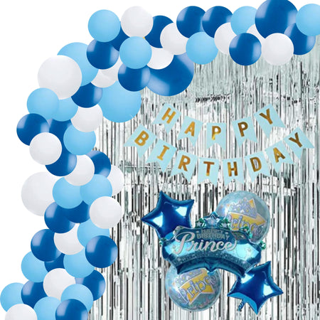 Blue Prince Theme Birthday Balloon Decoration DIY Kit (71 Pcs)