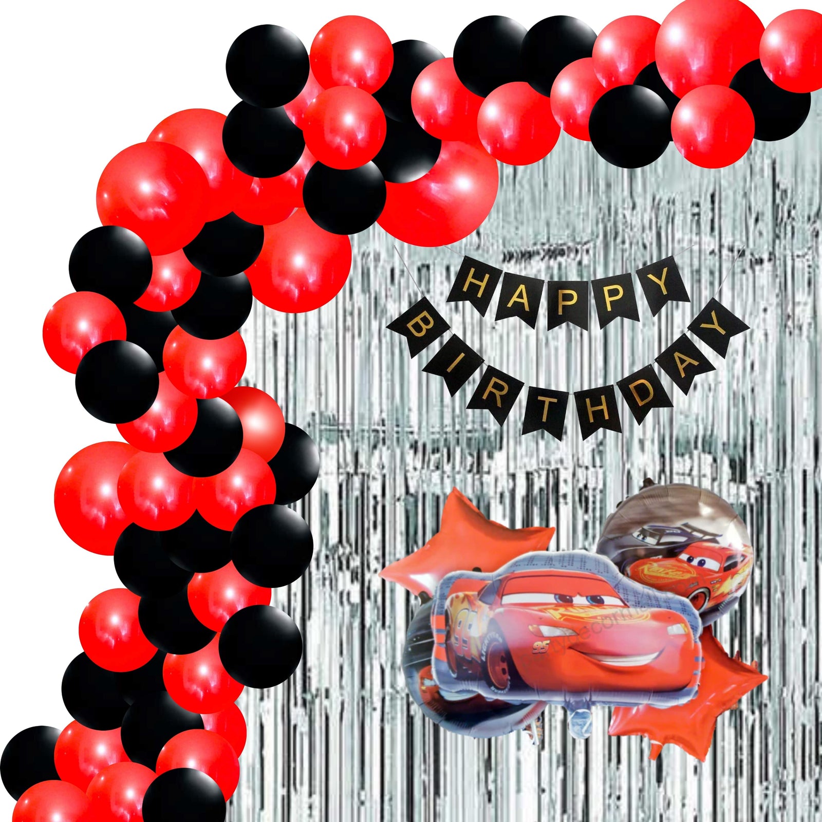Car Theme Birthday Balloon Decoration DIY Kit (61 Pcs)