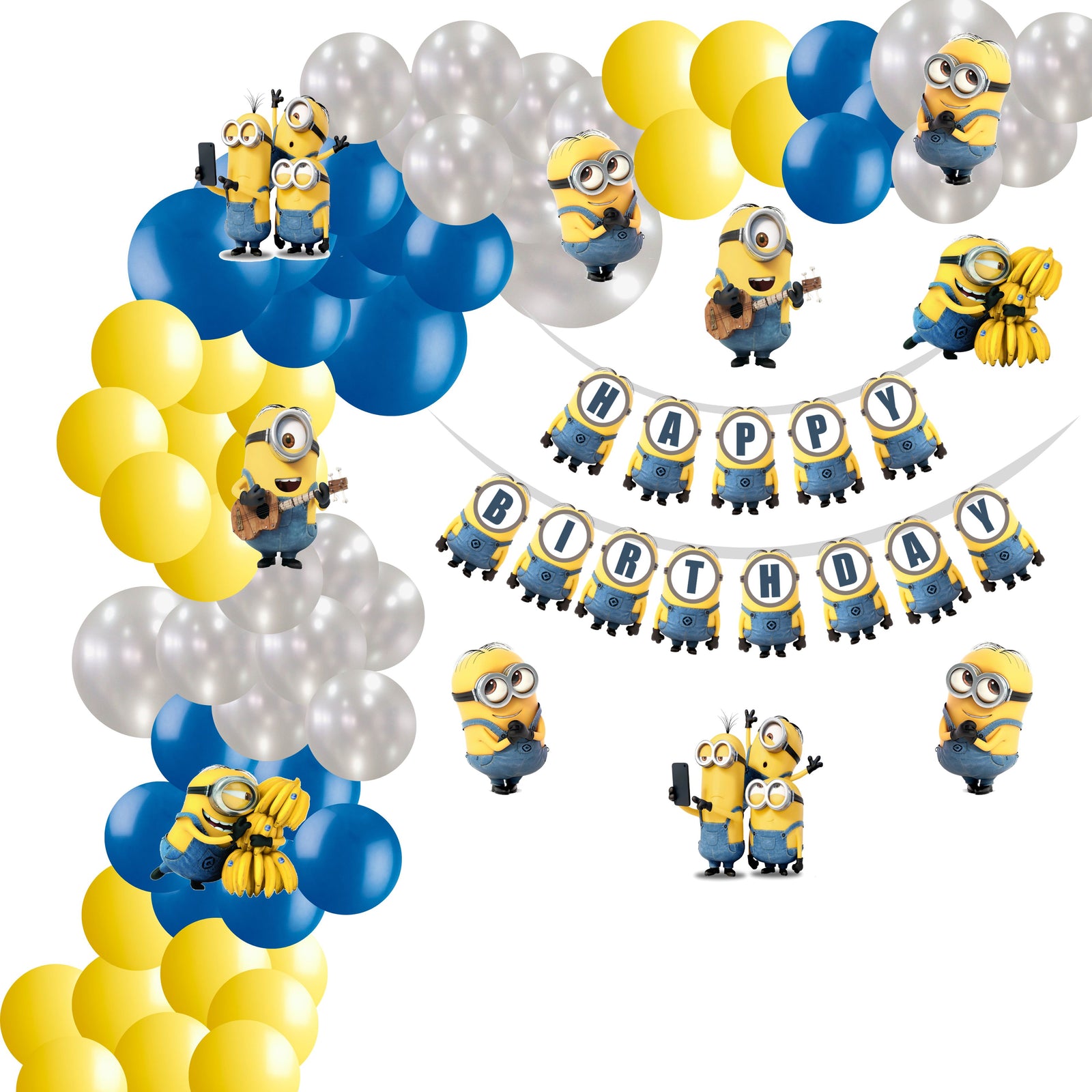 Minion Theme Birthday Balloon Decoration DIY Kit (64 Pcs)
