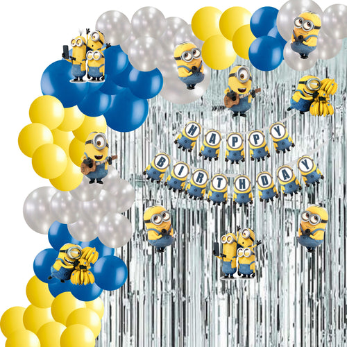 Load image into Gallery viewer, Minion Theme Birthday Balloon Decoration DIY Kit (66 Pcs)
