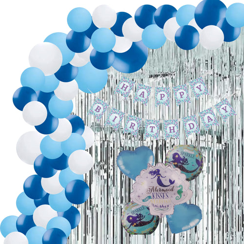 Load image into Gallery viewer, Mermaid Theme Birthday Balloon Decoration DIY Kit (71 Pcs)
