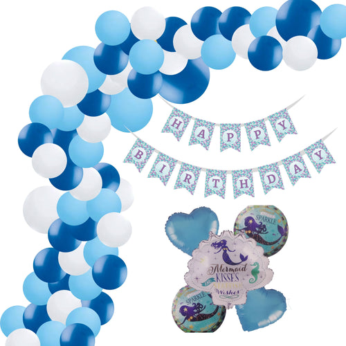 Load image into Gallery viewer, Mermaid Theme Birthday Balloon Decoration DIY Kit (69 Pcs)
