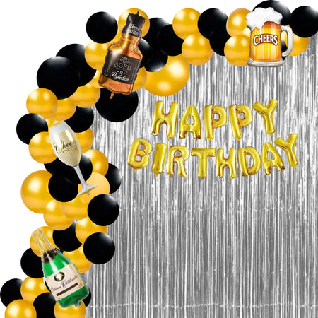 Champagne/Beer Mug/Wine Bottle/Aged to Perfection Theme Birthday Decoration DIY Kit (50 Pcs)