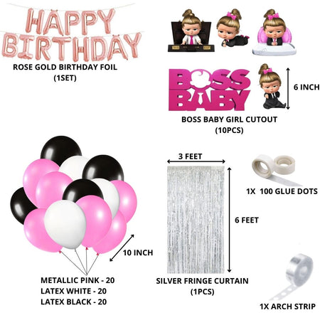 Boss Baby Girl Theme Birthday Decoration DIY Kit (75 Pcs)