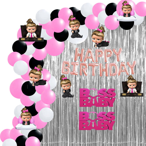 Load image into Gallery viewer, Boss Baby Girl Theme Birthday Decoration DIY Kit (75 Pcs)
