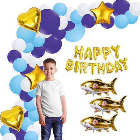 Giant Shark Theme Birthday/Dangler Decoration DIY Kit (70 Pcs)