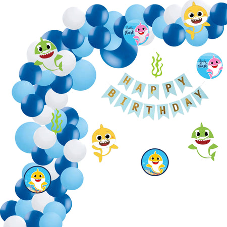 Baby Shark Theme Birthday Balloon Decoration DIY Kit (73 Pcs)