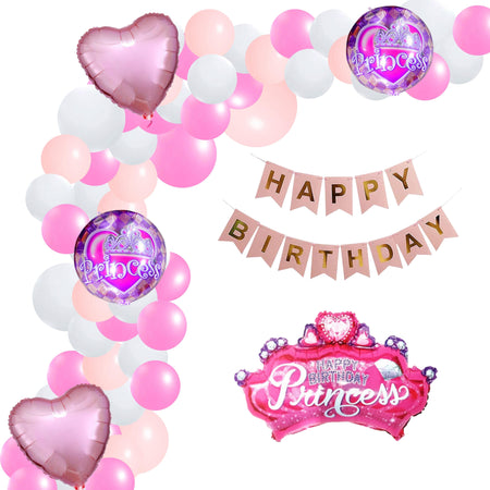 Princess Theme Birthday Balloon Decoration DIY Kit (69 Pcs)