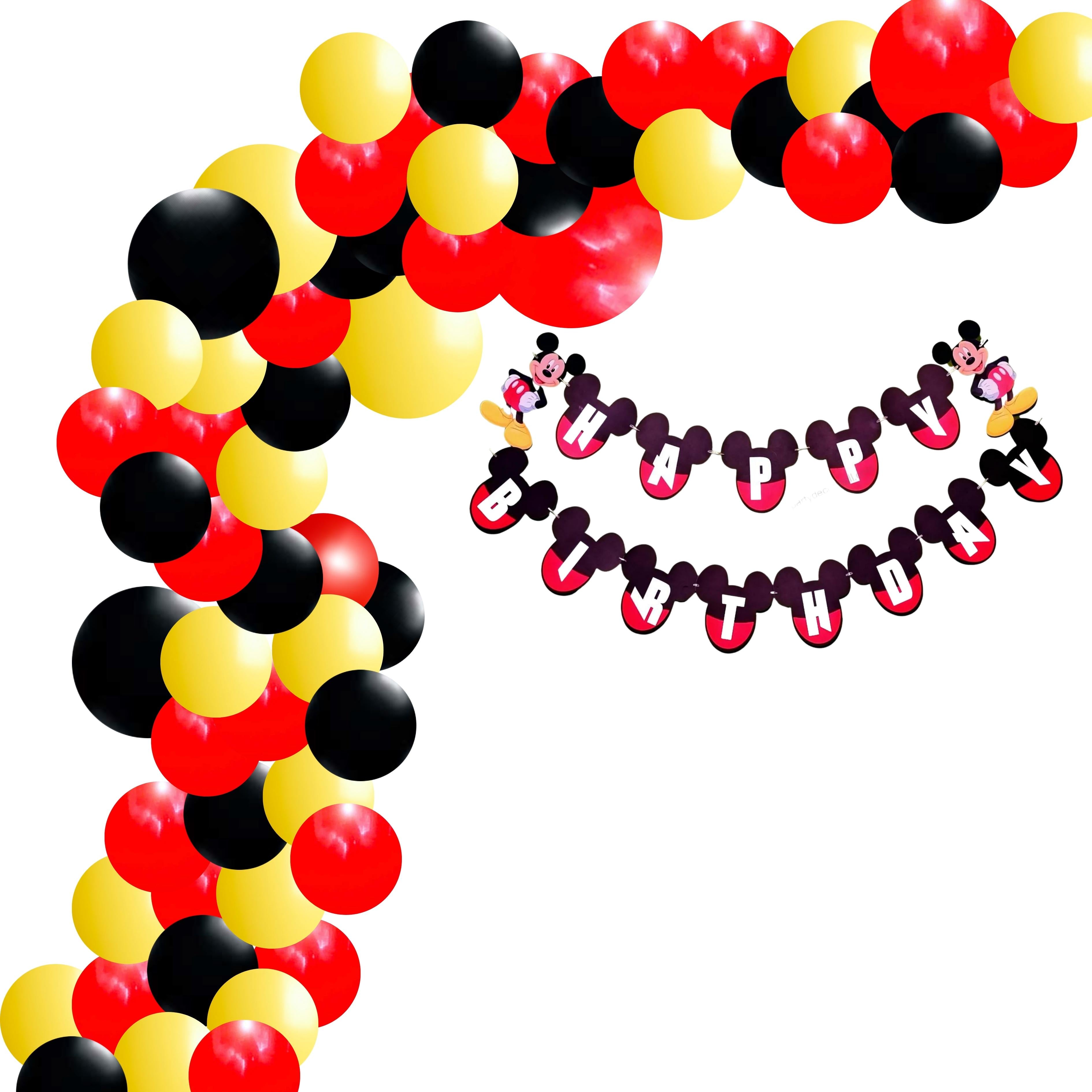Mickey Mouse Theme Birthday Balloon Decoration DIY Kit (64 Pcs)
