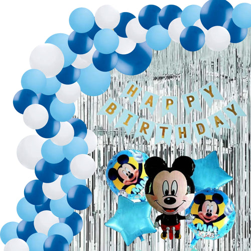 Load image into Gallery viewer, Blue Mickey Mouse Theme Birthday Balloon Decoration DIY Kit (71 Pcs)
