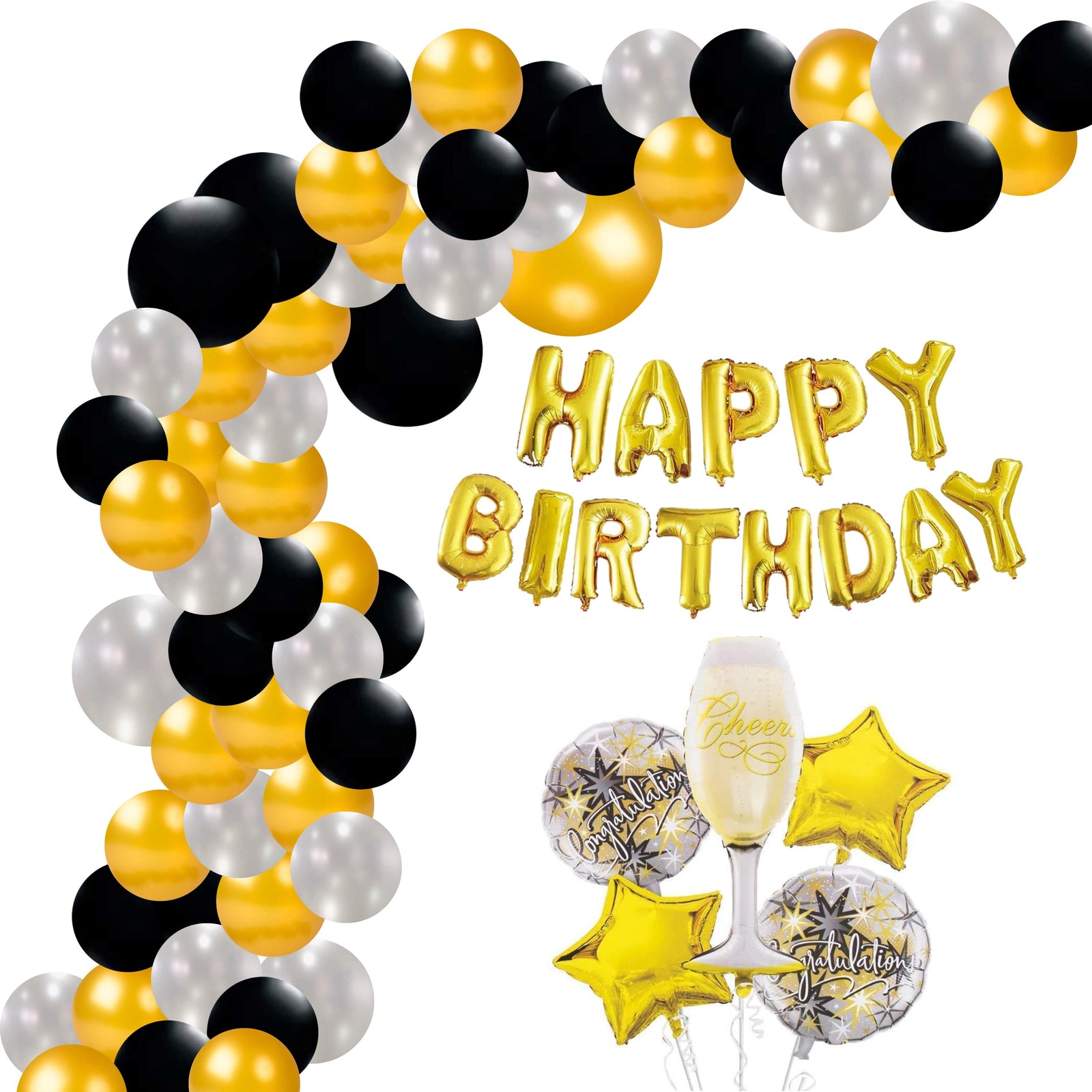 Cheers/congratulations Birthday Decoration Kit - Happy Birthday Foil(82 Pieces)