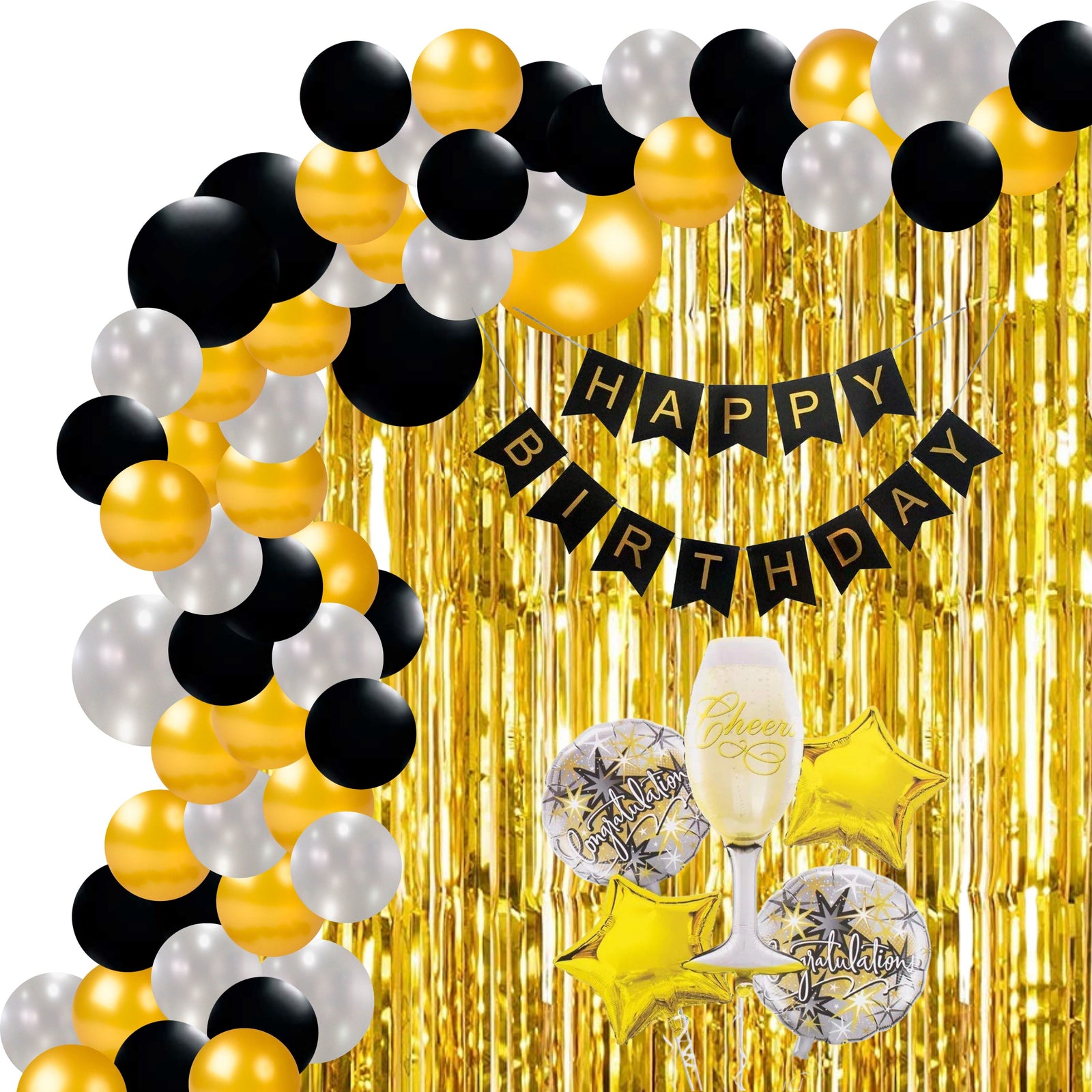 Congratulation foil Theme Birthday Balloon Decoration DIY Kit (70 Pcs)