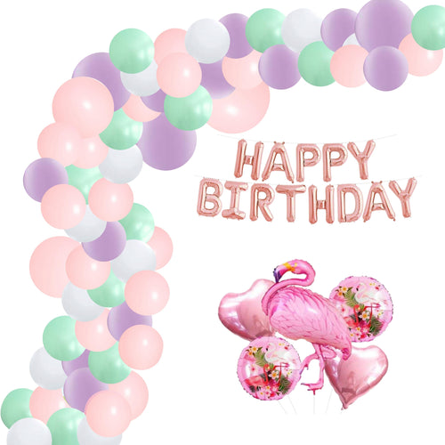 Load image into Gallery viewer, Flamingo Birthday Decoration Kit W Happy Birthday Foil(101 Pcs)

