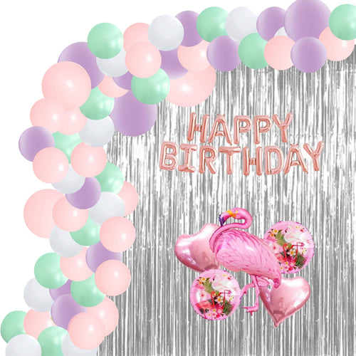 Load image into Gallery viewer, Flamingo Birthday Decoration Kit W Happy Birthday Foil(103 Pcs)
