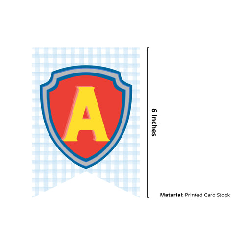 Load image into Gallery viewer, Paw Patrol theme Happy Birthday Banner (6 inches/250 GSM Cardstock/Red, Yellow, Blue, Light Blue, White/13Pcs)
