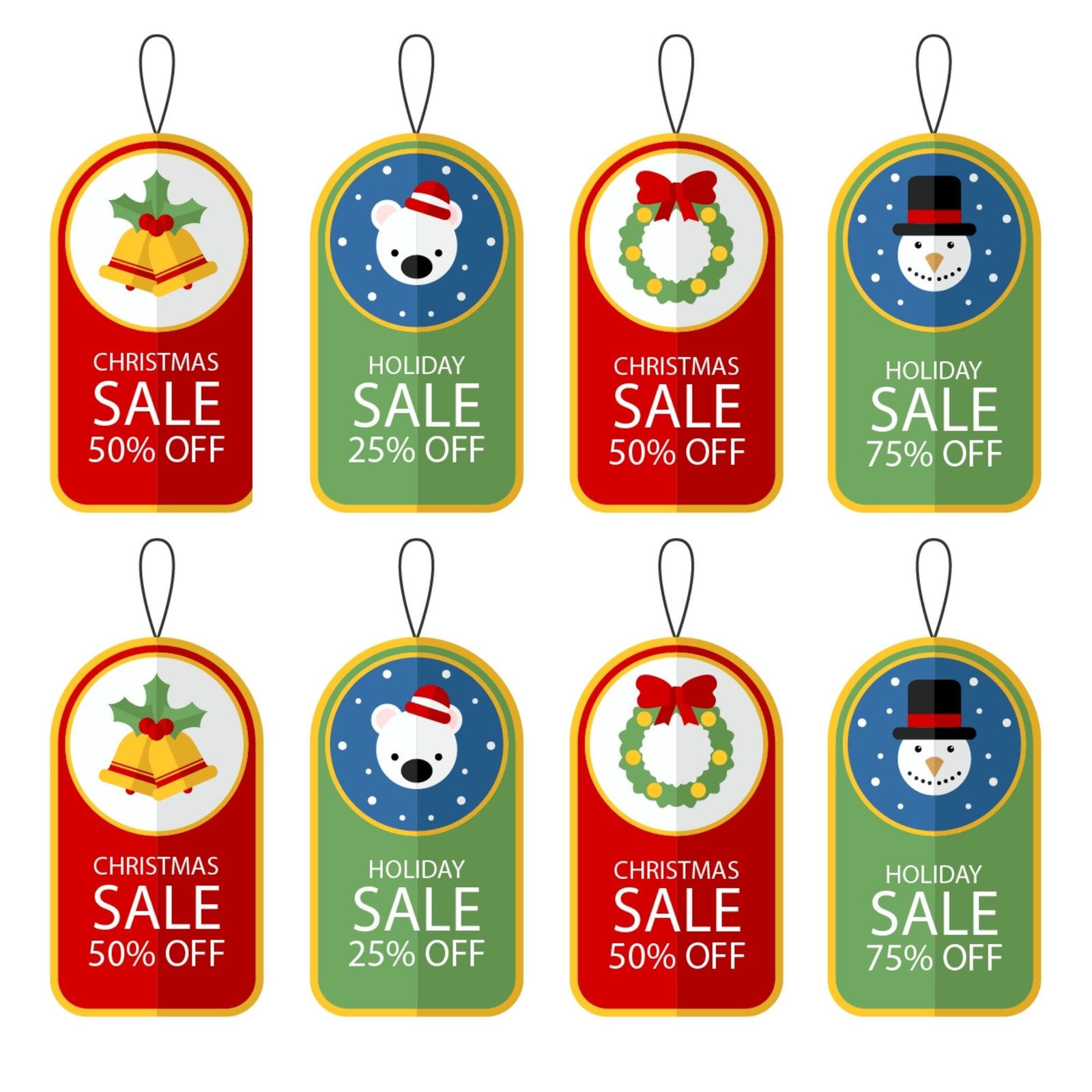 Merry Christmas Dangler/Bunting for showrooms/outlets (6 Inches per card/250 GSM Cardstock/Multicolour/12)