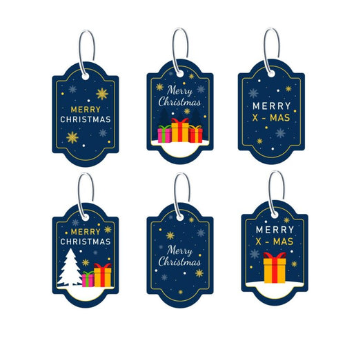 Load image into Gallery viewer, Merry Christmas Dangler/Bunting for showrooms/outlets (6 Inches per card/250 GSM Cardstock/Blue, White, Red, Pink, Yellow/12)
