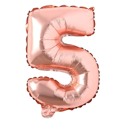 Load image into Gallery viewer, 40 inches Number Foil Balloon Rose Gold Number 5
