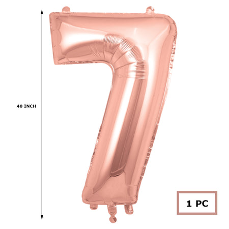 40 inches Number Foil Balloon Rose Gold Number 7
