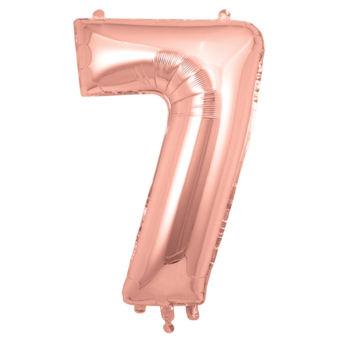 Load image into Gallery viewer, 40 inches Number Foil Balloon Rose Gold Number 7
