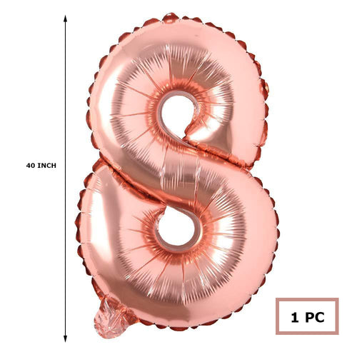 Load image into Gallery viewer, 40 inches Number Foil Balloon Rose Gold Number 8
