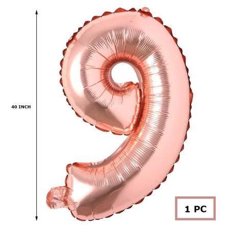40 inches Number Foil Balloon Rose Gold Number 9