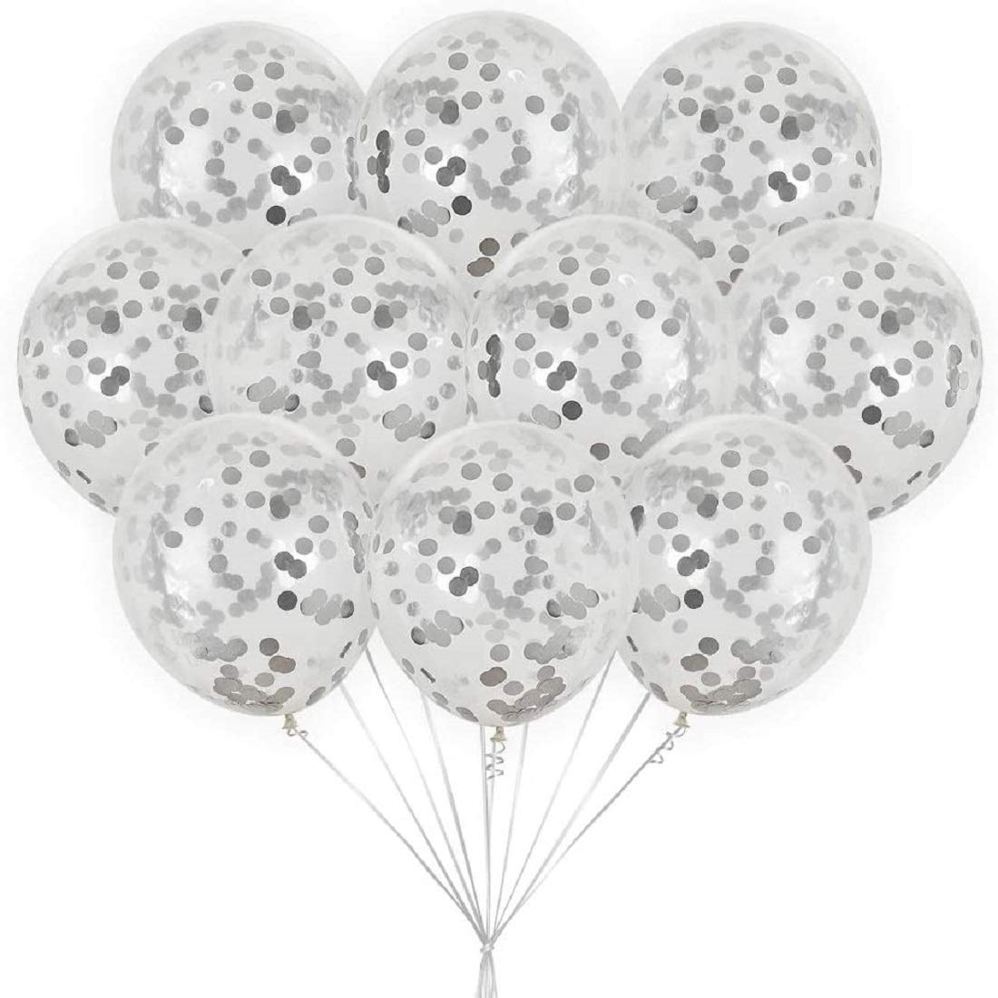 Silver Confetti Balloons - 12″ Balloons