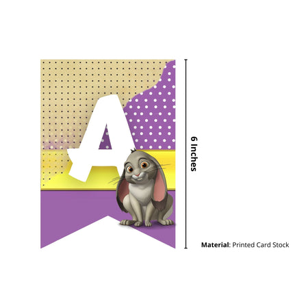 Sofia theme Happy Birthday Banner (6 inches/250 GSM Cardstock/Mixcolour/13Pcs)
