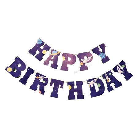 Space Theme Birthday Banner - 13 Pcs