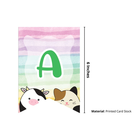 Squishmallows Theme Happy Birthday Banner (6 Inches/250 GSM Cardstock/MixColour/13Pcs)