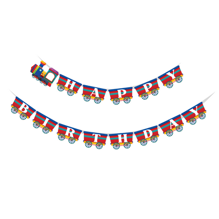 Train Happy Birthday Banner
