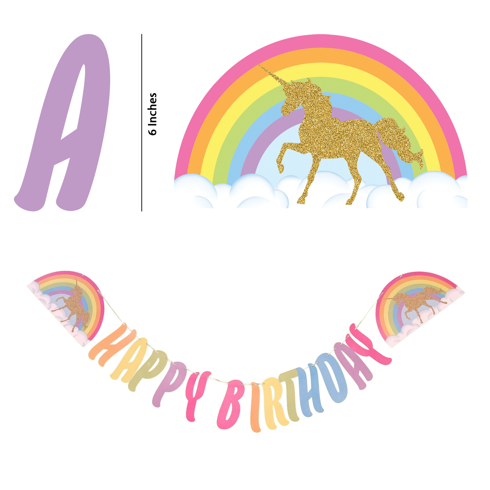 Unicorn Supershape Birthday Banner (15 Pcs)