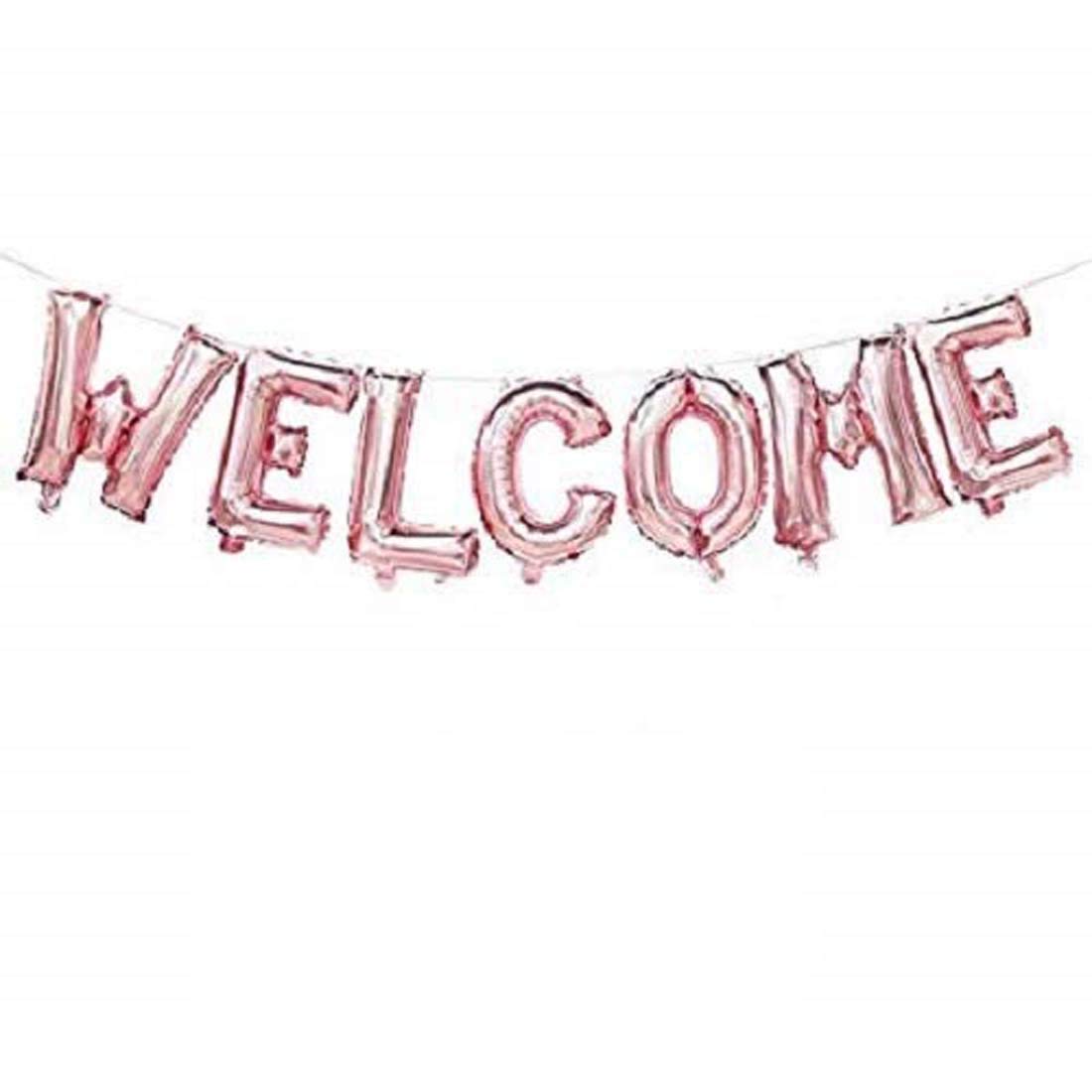 Welcome Letter Foil Balloon/ Anniversary Party Decoration Items – Rose Gold