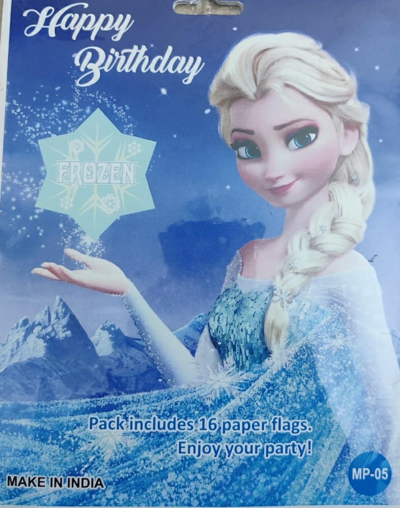 Happy Birthday Frozen Theme Banner, Party Decoration