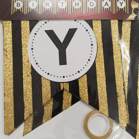 Black Golden Happy Birthday Dangler party Decoration