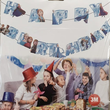 Frozen Theme 3D Happy Birthday Dangler Party Decoration