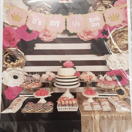 It's My 1/2 Birthday Crown Banner for Birthday Party Decoration