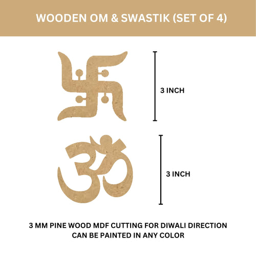 Load image into Gallery viewer, Wooden Om And Swastik - Set of 4
