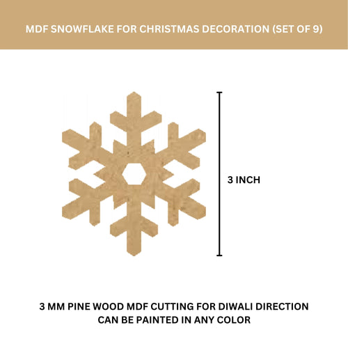 Load image into Gallery viewer, Mdf Snowflake For Christmas Decoration - Set of 9
