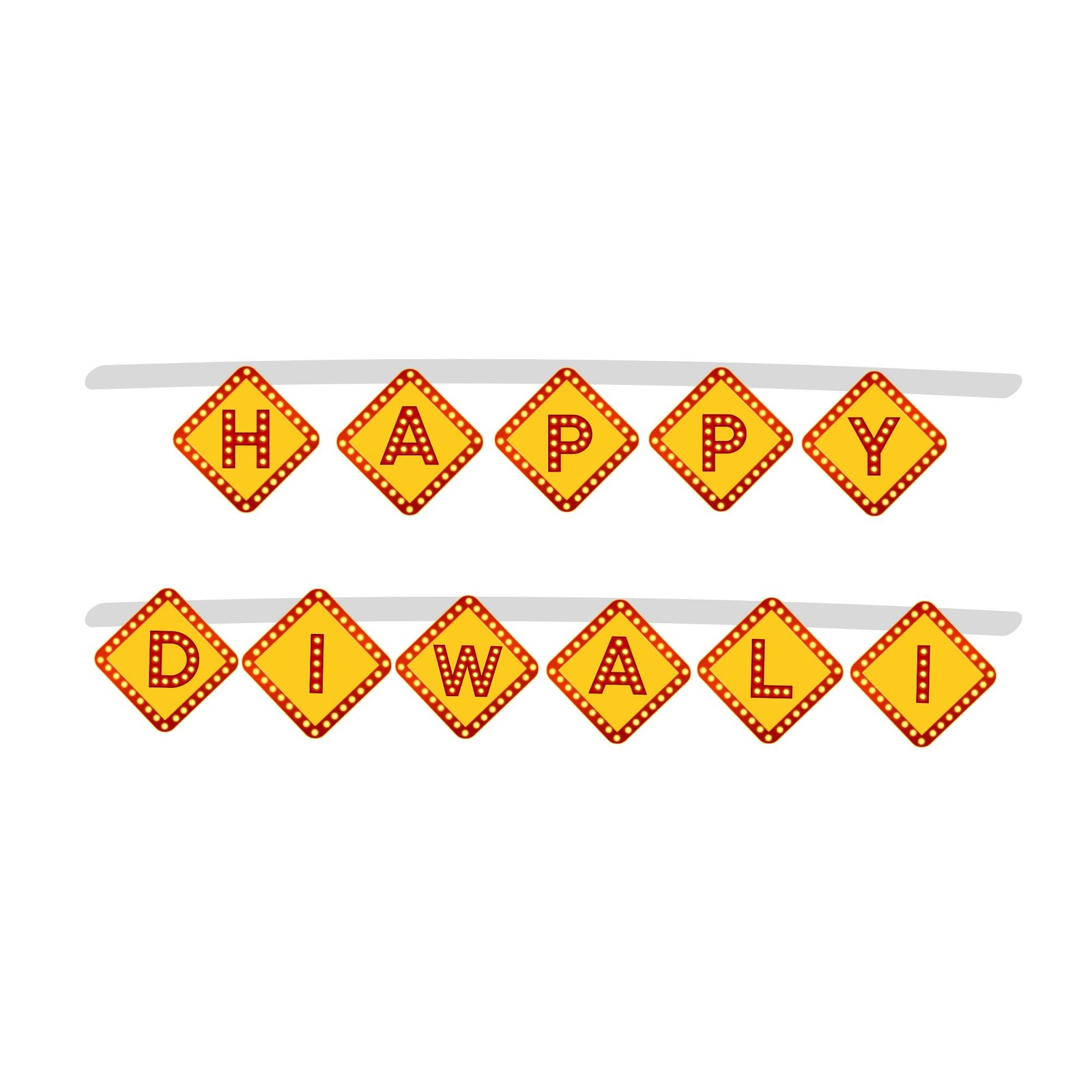 Happy Diwali Banner - (11 Pieces) - Material-Cardstock