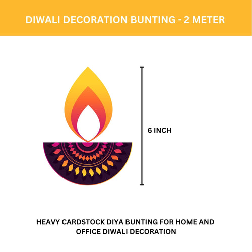 Load image into Gallery viewer, Diwali Decoration Diya(Paper) Bunting - ( 2 Meter/20 Diyas)

