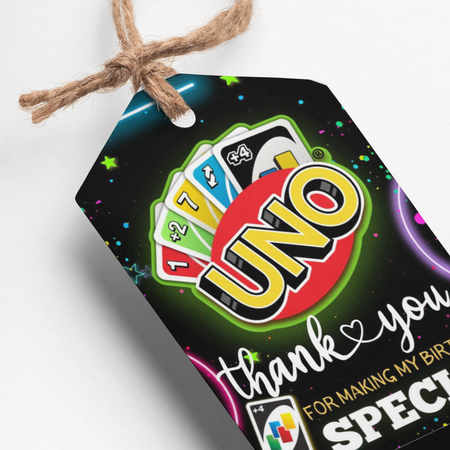 Uno Card Theme Birthday Favour Tags (2 x 3.5 inches/250 GSM Cardstock/Mixcolour/30Pcs)
