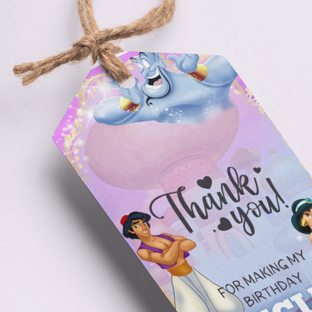 Aladdin Theme Birthday Favour Tags (2 x 3.5 inches/250 GSM Cardstock/Mixcolour/30Pcs)