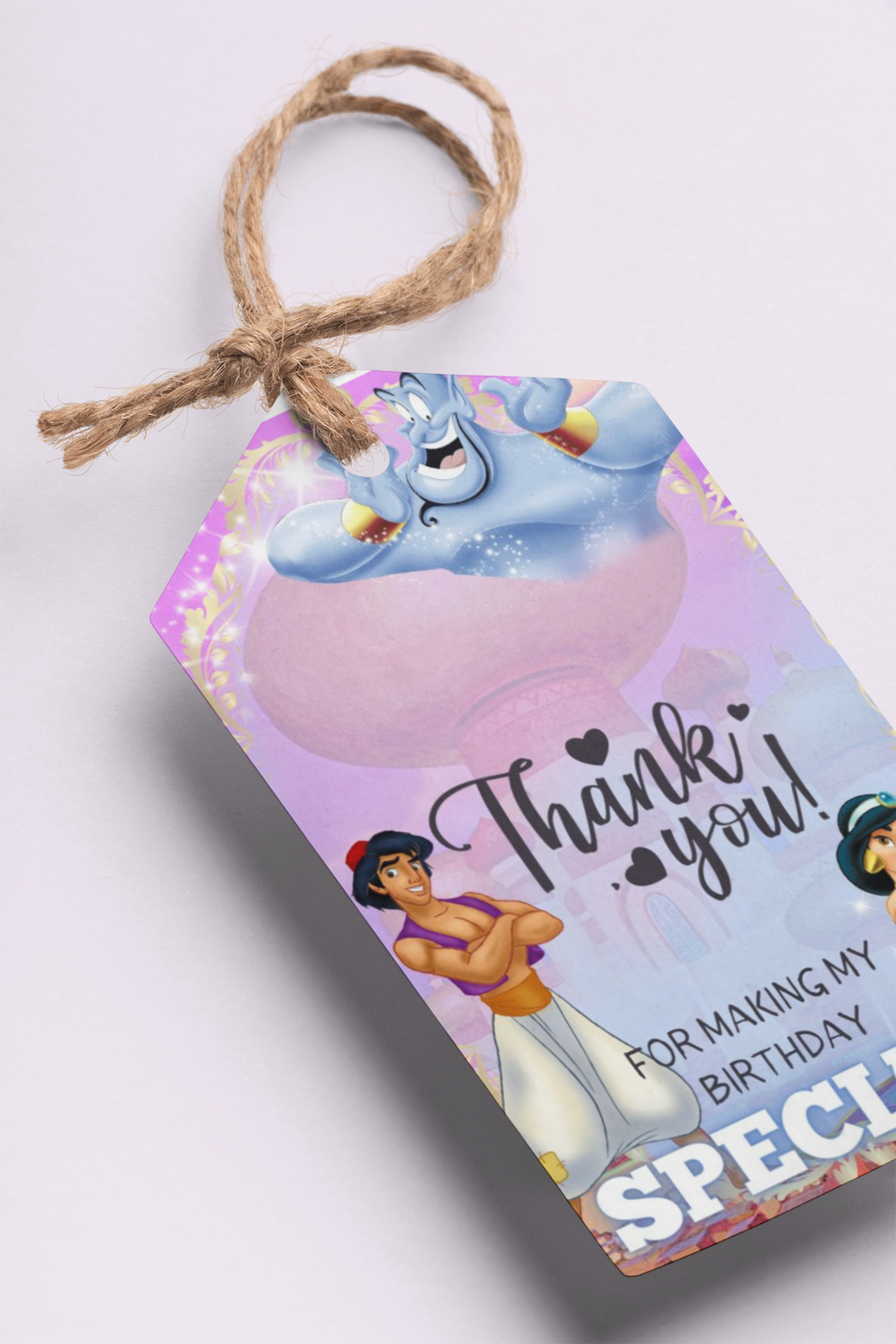 Aladdin Theme Birthday Favour Tags (2 x 3.5 inches/250 GSM Cardstock/Mixcolour/30Pcs)