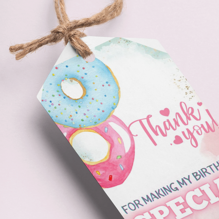 Doughnut Theme Model 2 Birthday Favour Tags (2 x 3.5 inches/250 GSM Cardstock/Mixcolour/30Pcs)