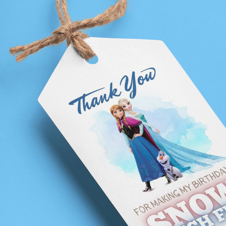 Frozen Theme Model 2 Birthday Favour Tags (2 x 3.5 inches/250 GSM Cardstock/Mixcolour/30Pcs)
